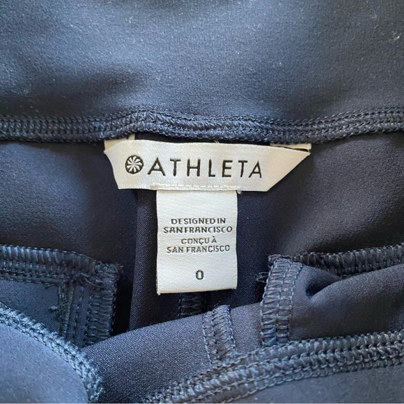 Athleta Navy Endless Pants Sz 0 Work Travel Athleisure Straight Leg High Rise - Picture 9 of 16